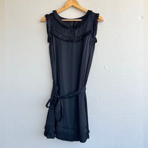 MANGO | Sleeveless Black Satin Mini Dress